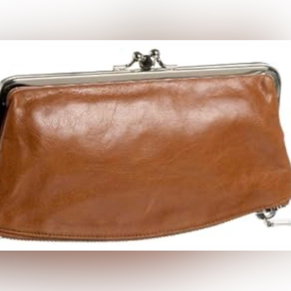 HOBO CARAMEL DISTRESSED MILLIE ZIPPER BOTTOM WALLET SOLD-OUT HOBO RETIRED  RARE!